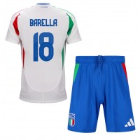 Italia Nicolo Barella #18 Bortedraktsett Barn EM 2024 Kortermet (+ Korte bukser)